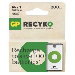 Nabíjecí baterie GP ReCyko 200 (9V), 1 ks 1032521021
