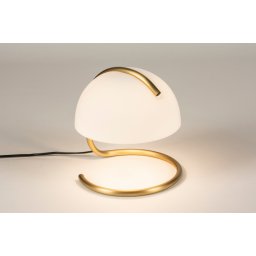 Stolní skleněná lampa Art Deco White and Gold