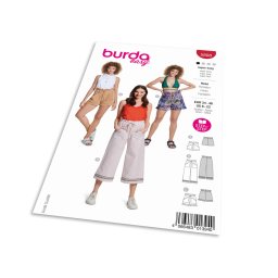 Střih Burda 5808 - Kalhoty se stahováním v pase, šortky, kraťásky, culottes