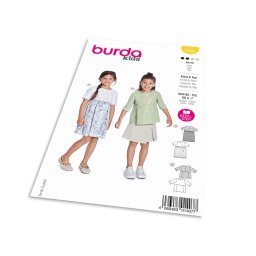 Střih Burda 9226 - Nabírané dívčí šaty, empírové šaty, halenka