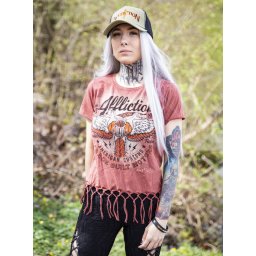 tričko dámské AFFLICTION - AC BUILT FOR SPEED - RED OCHRE LAVA WASH - AW26210-ROCL