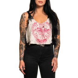 tílko dámské (top) AFFLICTION - VINTAGE MOTORS - WHITE/BLACK LUCID B-DYE - AWV26471-WBLU