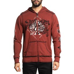 mikina pánská AFFLICTION - CONCRETE - BLACK/RED OCHRE - A26188-BLRO