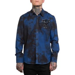 košile pánská AFFLICTION - NAPLES - DARK BLUE - 110WV908-DKBL