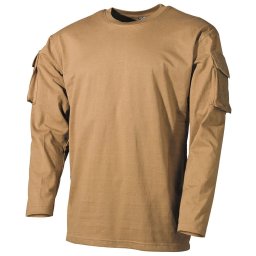 Triko taktické s VELCRO panelem a kapsou na rukávu COYOTE vel. 3XL