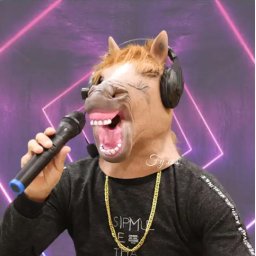 Karaoke kůň - silikonová maska na obličej pro děti i dospělé