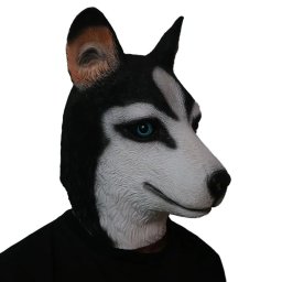 Pes Husky - silikonová maska na obličej a hlavu pro děti i dospělé