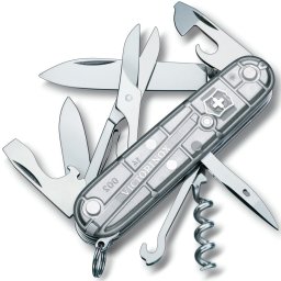 VICTORINOX nůž kapesní CLIMBER 91mm STŘÍBRNÝ transparentní