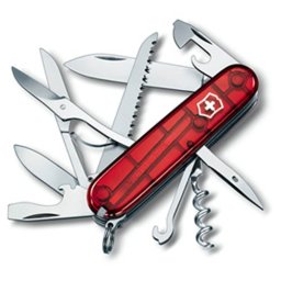 VICTORINOX nůž kapesní HUNTSMAN 91mm ČERVENÝ transparentní