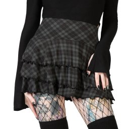 sukně dámská KILLSTAR - Stefanie's - Grey - KSRA010496