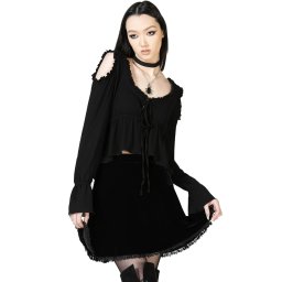 tričko dámské s dlouhým rukávem KILLSTAR - Obsidian's Rain - Black - KSRA010306