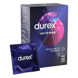 Durex Intense - vroubkovan a tekovan kondomy (16 ks)