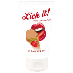 Lick it! - lubrikant a jedl gel 2v1 - jahoda - 50 ml