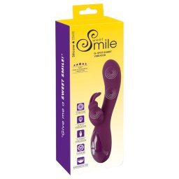 Smile - vibrtor s vbkem na klitoris - 3 motory - dobjec - fialov