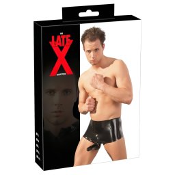 LATEX - boxerky s nvlekem na penis - ern - L/XL