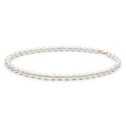 Silvego Perlový náhrdelník Magestic z bílých perel se zapínáním z růžového zlata - GRP685BGRW45