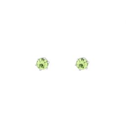 Náušnice jablonecká bižuterie s broušeným kamínkem, barva 5 (Ø4,5 mm) peridot