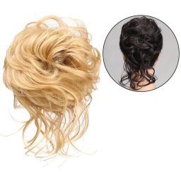 Girlshow Kudrnatý drdol na gumičce s culíkem - 27T613 (mix karamelové a beach blond)