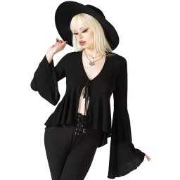 tričko dámské s dlouhým rukávem (halenka) KILLSTAR - Gemini Twin - Black - KSRA010148