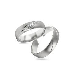 Snubní prstýnky s diamanty z bílého zlata, 5mm STOBR284