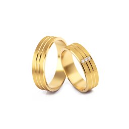 Snubní prstýnky s diamanty ve žlutém zlatě, 5,3mm STOBR206