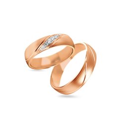 Snubní prstýnky s diamanty z růžového zlata, 5mm STOBR284R