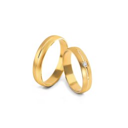 Snubní prstýnky ze žlutého zlata s diamantem, 4mm STOBR236Y