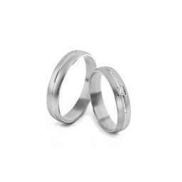Snubní prsteny z bílého zlata s diamantem, 4mm STOBR236A