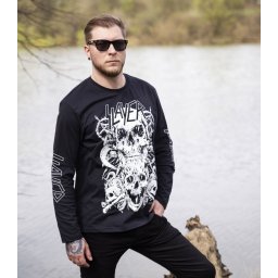 tričko pánské s dlouhým rukávem Slayer - White Skulls - ROCK OFF - SLAYLST84MB