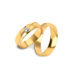 Unikátní snubní prsýnky s heart diamantem, 5mm STOBR295