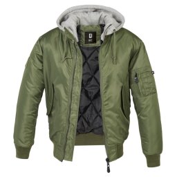 bunda pánská bomber BRANDIT - MA1 Sweat - 3150-oliv+grey