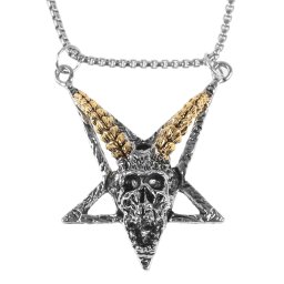 obojek Pentagram Screaming Skull - PSY1076