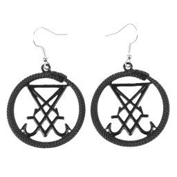 náušnice Sigil Of Lucifer Black - PSY1082