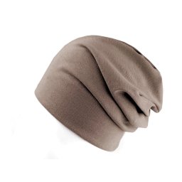 Bavlněná čepice / nákrčník unisex, barva 34 béžová tmavá čepice