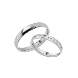 Moderní diamantové snubní prsteny z bílého zlata IZOBBR025A