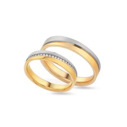 Snubní prsteny s rytinou a diamantovou linií 4 mm IZOBBR001AY