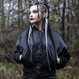 bunda dámská (bomber) URBAN CLASSICS - Satin - TB4542 - black
