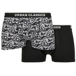 boxerky pánské (set 2 kusů) URBAN CLASSICS - Organic - TB4416 - detail aop+black