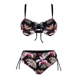 Jennifer dámské dvoudílné plavky plus size S484-3 3XL černá
