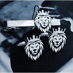 Manžetové knoflíčky s kravatovou sponou lev
