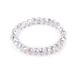 Náramek pružný z broušených korálků s AB efektem, barva 1 crystal AB
