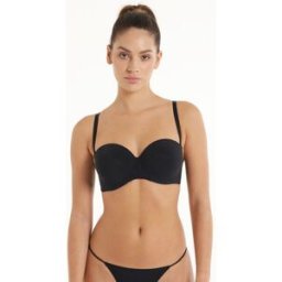 Tezenis Podprsenka Bandeau s Lehkou Vycpávkou a Plným Krytím z Recyklovaného Mikrovlákna Žena Cerná Größe 2D