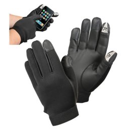 Rukavice taktické TOUCH SCREEN neoprenové ČERNÉ vel. M