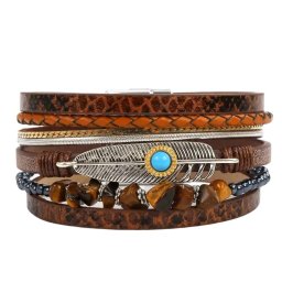 Gaira® Náramek Boho 3157, Barva tmavě hnědá