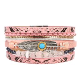 Gaira® Náramek Boho 3157, Barva růžová