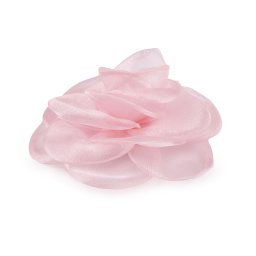 Brož / ozdoba do vlasů organzový květ Ø10,5 cm, barva 2 pudrová
