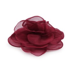 Brož / ozdoba do vlasů organzový květ Ø10,5 cm, barva 3 bordó sv.