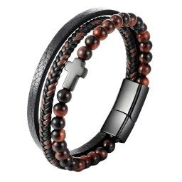 Gaira® Náramek Cross Stone 317-10, Materiál Tygří oko Red