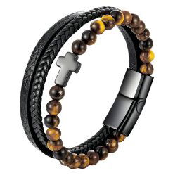 Gaira® Náramek Cross Stone 317-10, Materiál Tygří oko Yellow