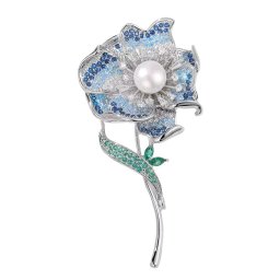 Gaira® Brož Květ 32622 Silver, Barva bílá